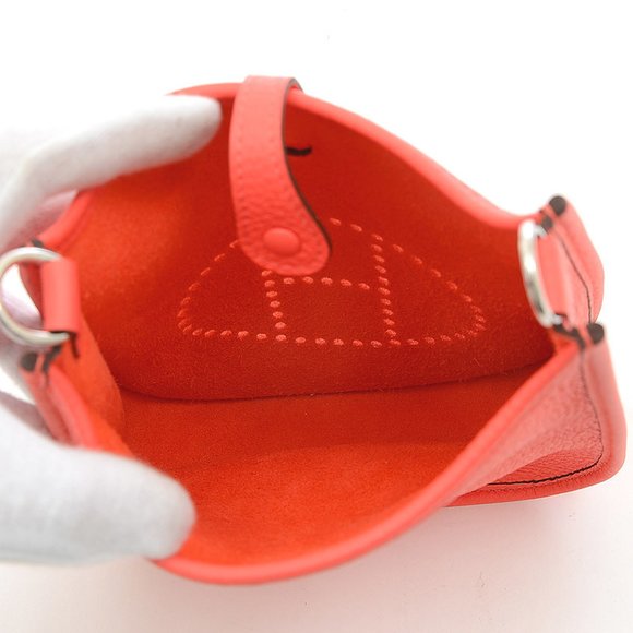 Hermes Evelyn TPM Amazon Taurillon Clemence Shoulder Bag Rose Texas Silver Ha... - Picture 4 of 7